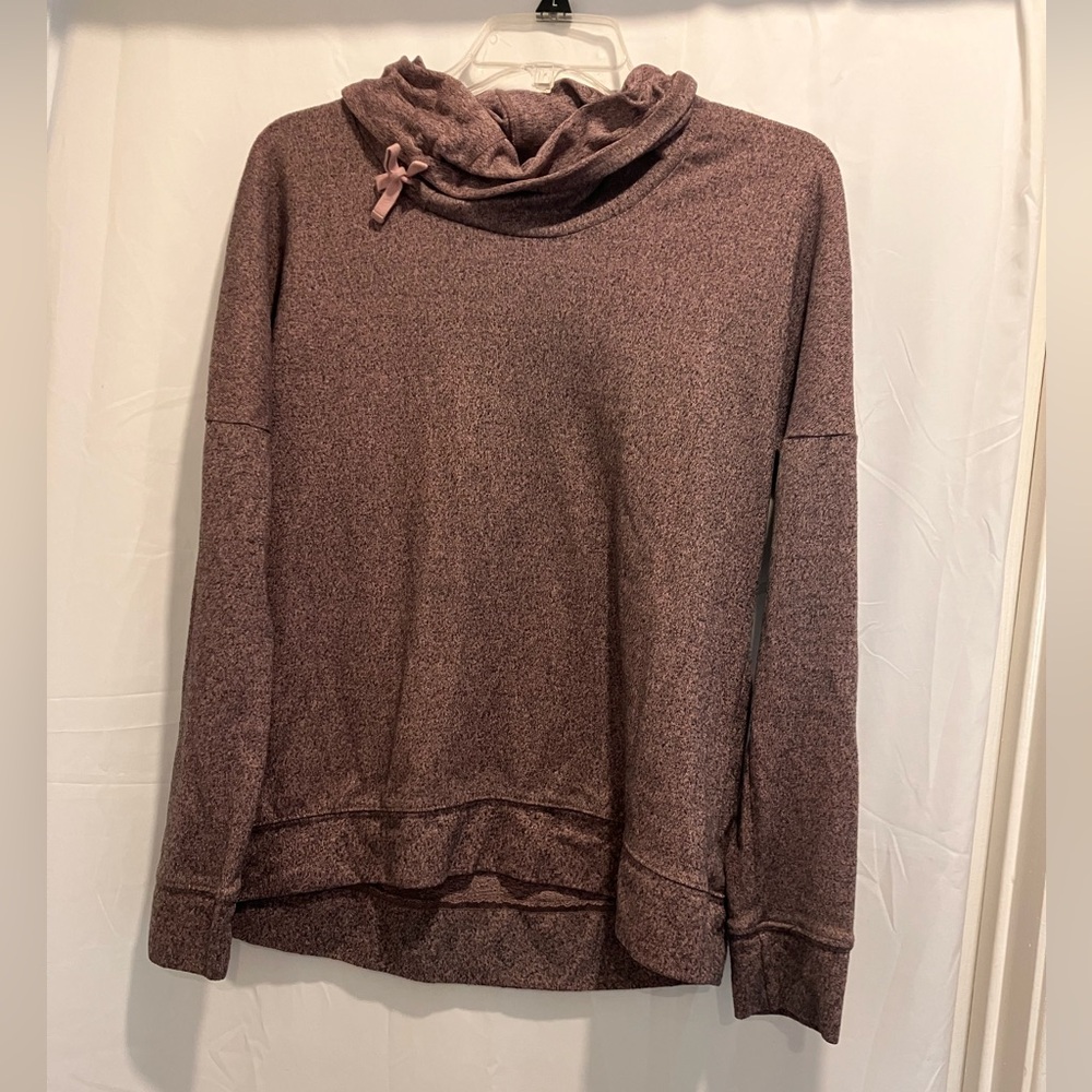 St. John’s Bay Mock Neck Pullover with Pink Bow